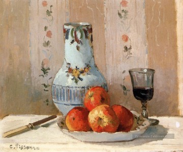  Pissarro Art - Nature morte aux pommes et au pichet postimpressionnisme Camille Pissarro